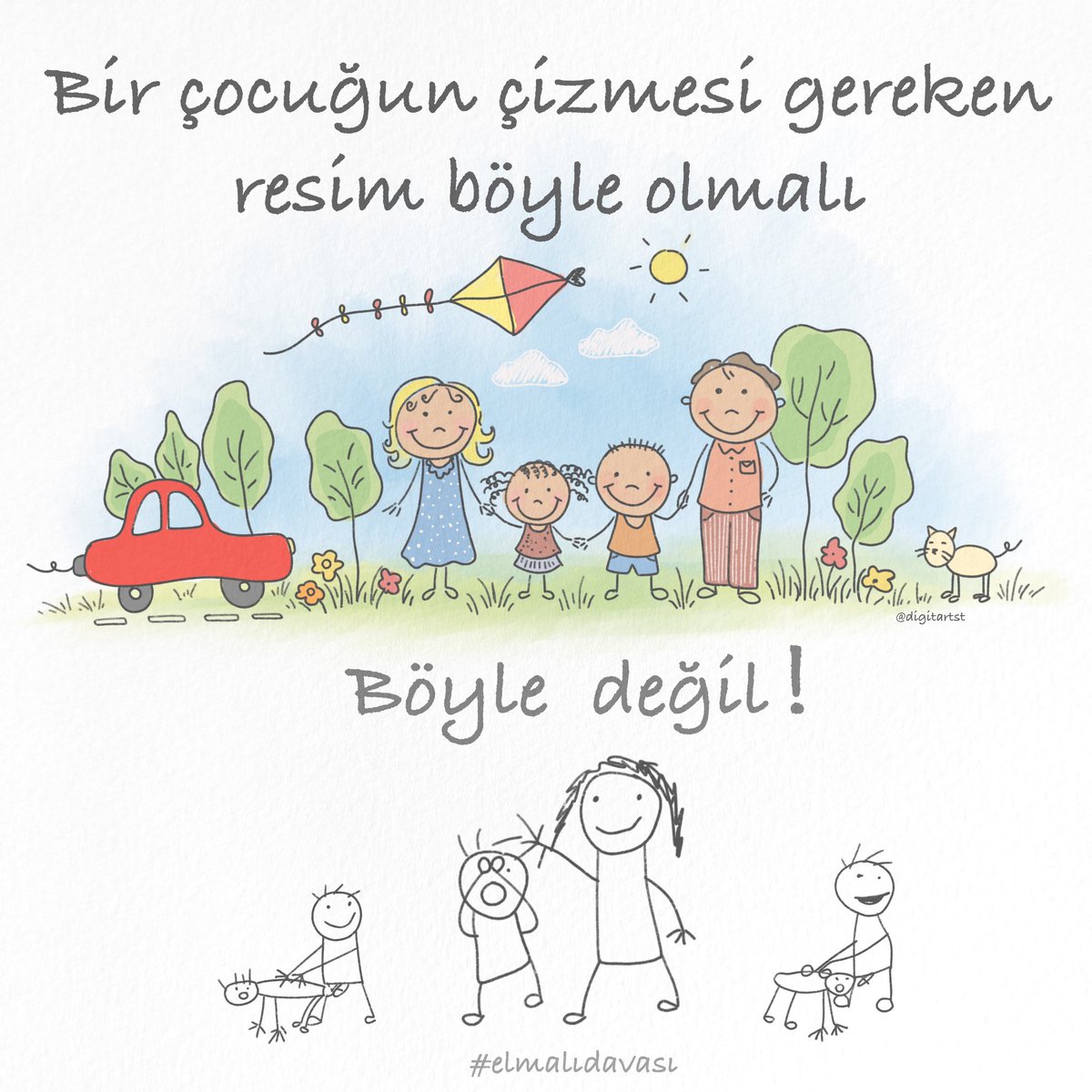 Bir çocuğun çizmesi gereken resim böyle olmalı !
Rengarenk hayal dolu..
 #elmalıdavası #elmalida2cocuk