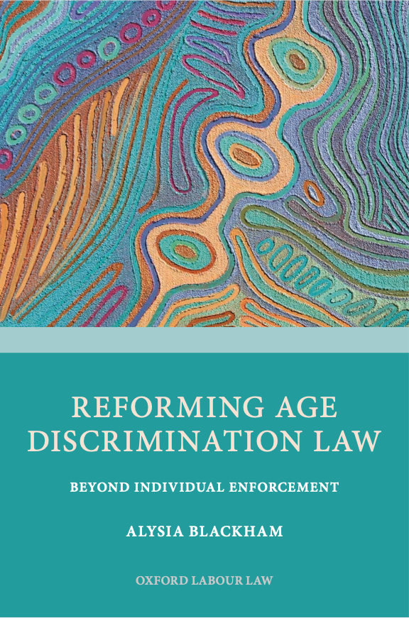 AlysiaBlackham's tweet photo. And so it becomes real. A beautiful cover for my forthcoming book with @OUPLaw, and talking about my key findings at #LLRN5 @LLRN5Poland. The cover features incredible artwork from the 'Generations' series by Wonnarua woman Saretta Fielding. https://t.co/yC3NQQxfiv