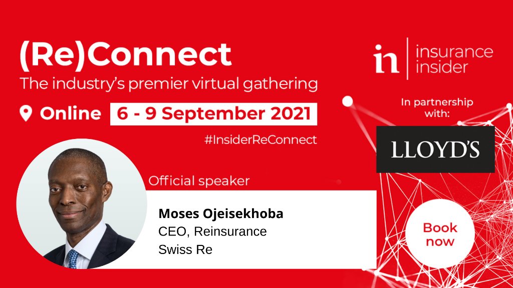 InsuranceInside's tweet photo. We are delighted to have Moses Ojeisekhoba CEO Reinsurance at @SwissRe, speaking and sharing his insights at (Re)Connect this September 6-9. View the agenda, speaker list and register online today: https://t.co/2gIaDEnEsb

#InsiderReConnect #insurance #reinsurance https://t.co/tEXNbOSB6f