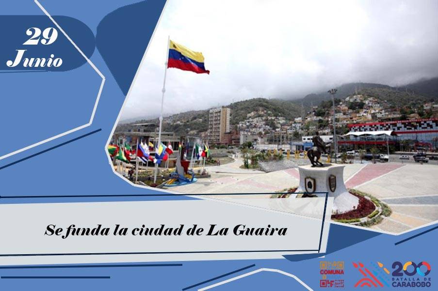mincomunas_ve's tweet photo. 🗓️ #Efemérides | Hoy 29 de junio se conmemoran 432 años de la fundación de La Guaira. Fue oficialmente fundada en el año 1589, por Diego de Osorio con el nombre de San Pedro de la Guaira.
#ComunaONada https://t.co/YUbPr0YE6q