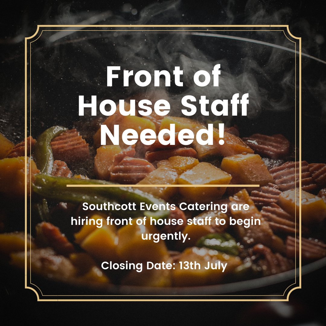 LURecruit's tweet photo. Front of House Staff needed urgently for Southcott Events Catering! A chance to gain some great experience within a friendly team.

For more information and to apply check the vacancy on the website: https://t.co/htEMsVbiMr

#LoveLancaster #LancasterJobs https://t.co/vf9SCdwU5O