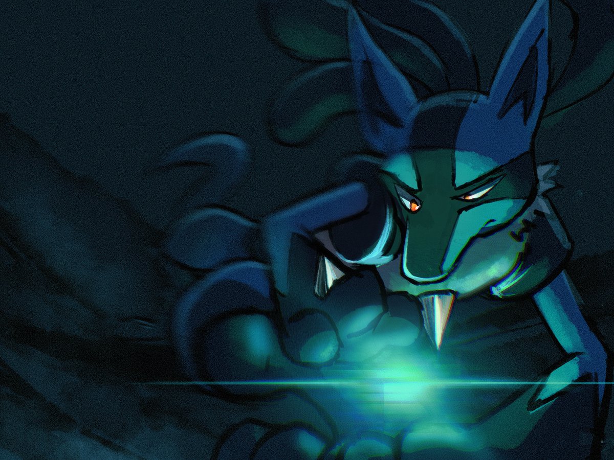 Loosey goosey Lucario sketch on iPad.. still getting used to it.