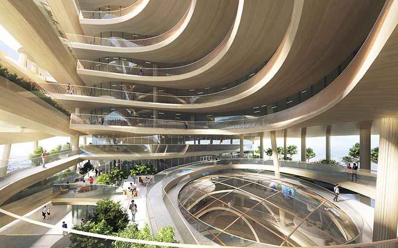 designboom's tweet photo. NBBJ unveils its hana bank headquarters in korea as a restorative workplace where nature is woven into the undulating design. https://t.co/Y6WAV1YEbb https://t.co/MgXvkVCD45