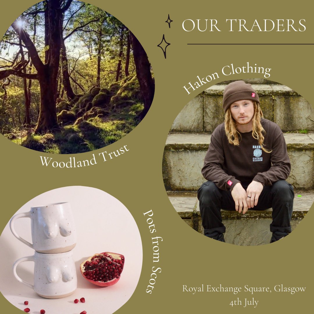ArtOnScotland's tweet photo. FEATURED TRADERS: 4th JULY
The Woodland Trust 🌳
Hakon Clothing 👾
Pots from Scots ⚱️ https://t.co/v4tMYfHFAb