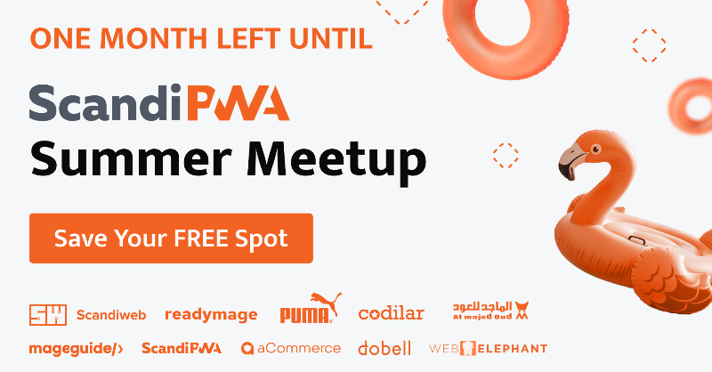 ScandiPWA's tweet photo. We are proud to announce that⛱  ScandiPWA Summer Meetup ☀️ is just around the corner:
- eCommerce: Adidas case study
- Enamor: case study- India’s Premium and well-known online lingerie shop
- Dobell: Project delivery in times of crisis
and many more... #magento #magento2 #pwa