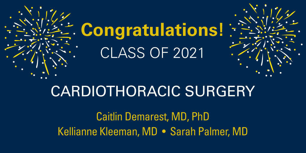 Michigan Surgery (@umichsurgery) on Twitter photo 👏Congratulations👏 to our graduating <a href="/UMichCTSurgery/">Michigan CT Surgery Residency</a> residents and fellow!
Wherever you go, you'll always be Michigan surgeons. Good luck and Go Blue!
#MichMedGrad 👏Congratulations👏 to our graduating <a href="/UMichCTSurgery/">Michigan CT Surgery Residency</a> residents and fellow!
Wherever you go, you'll always be Michigan surgeons. Good luck and Go Blue!
#MichMedGrad