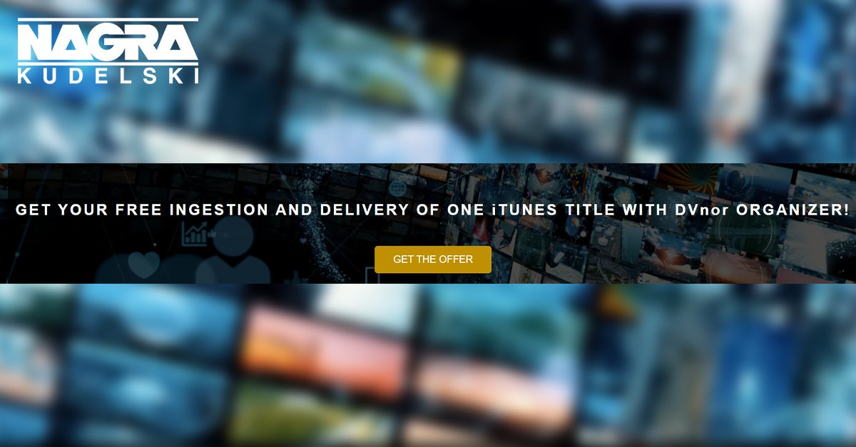 NAGRAKUDELSKI's tweet image. NAGRA DVnor customers have experienced a 10x uplift in title distribution due to the efficiency of the DVnor Organizer Version 2.0 cloud based solution. Get your free ingestion and delivery of one iTunes title today. #cloudworkflow hubs.ly/H0Q_ZRD0