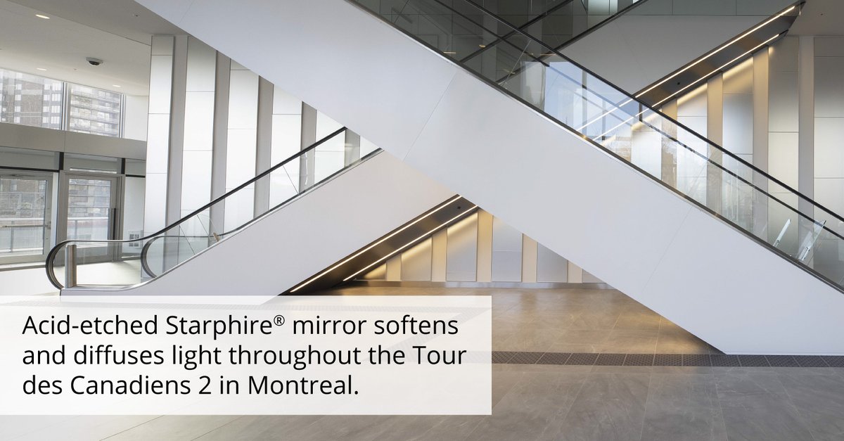 WalkerTextures's tweet photo. Light-optimizing products like acid-etched #Starphire® mirror do more with light. They sculpt it, soften it, and make it into a thing of beauty.
Read more at https://t.co/TAXQb4q7vg
Shown here: #TDC2 in Montreal
@HumaDesignArchi @Vitro_Glazings #walkertextures #acidetchedmirror https://t.co/CO5VsAG8sw