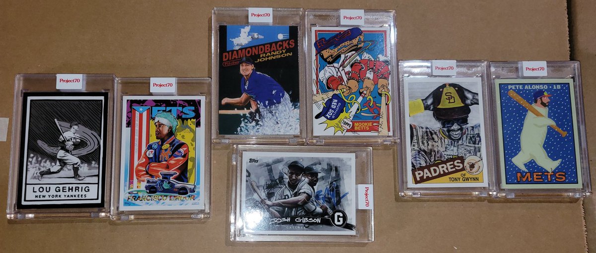 RevEricSanford's tweet photo. Big mail day from @topps. Here's some of the highlights. @EfdotStudio @ermzi @ltillustrations @keith_shore #jonasnever #joshuavides #chuckstyles #JG20MVP #IRONHORSE #Polarbear #Mookie #Paquito #BigUnitvstheBird #MrPadre https://t.co/6MsjEHYbsW