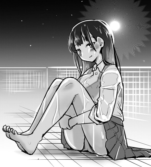 プールサイドの山田さん、らくがき 