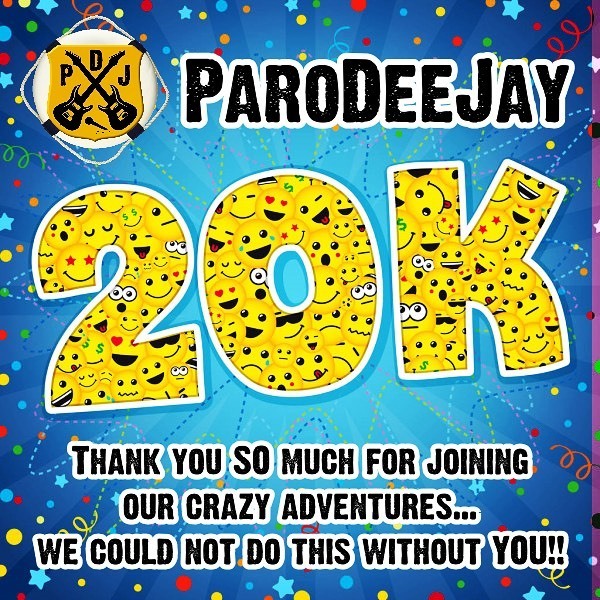 ParoDeeJay's tweet photo. Words cannot express how grateful and excited we are to each and every one of you for choosing to come along on our adventures... here’s to many more fun times in the future together!! :D #20k #ParoManiac #ParoDeeJay #RoadToOneMillion #OrIsThatBillion #GoshHashtagsAreFun https://t.co/tTWCxjJhPX