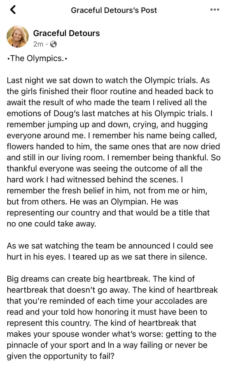 allysonschwab's tweet photo. •the Olympics•

“Big dreams can create big heartbreak. The kind of heartbreak that doesn’t go away. The kind of heartbreak that makes your spouse wonder what’s worse: getting to the pinnacle of your sport and In a way failing or never be given the opportunity to fail?” https://t.co/6lYeCfHLqQ