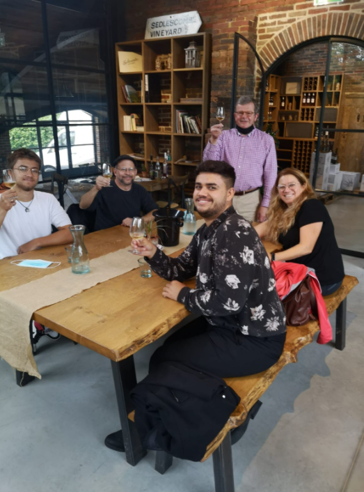 The weather hasn't stopped our wine tour today! These guests own a vineyard in #Israel which is half the size of the entire UK production!! #Wowzers!