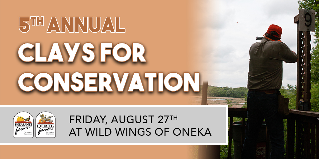 UPDATE: 55 of 110 spots have been reserved for Clays for Conservation event on Aug. 27th with <a href="/mkucharski/">Matt Kucharski</a> to benefit <a href="/pheasants4ever/">Pheasants Forever</a> &amp; <a href="/quail4ever/">Quail Forever</a> wildlife habitat conservation mission.  For details and to register, check out PheasantsForever.org/Clays and join us for a great cause!