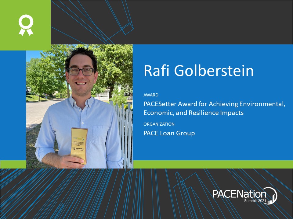 PACELoanGroup's tweet photo. Congrats to our CEO Rafi Golberstein for receiving a PACESetter award at the 2021 @PACENation Summit! #GoPLG #CPACE #realestatefinance #PACE #alwaysclosing #CRE #nationwide @PACELoanGroup https://t.co/6K0yCUws7G https://t.co/hpJTAYMtpG