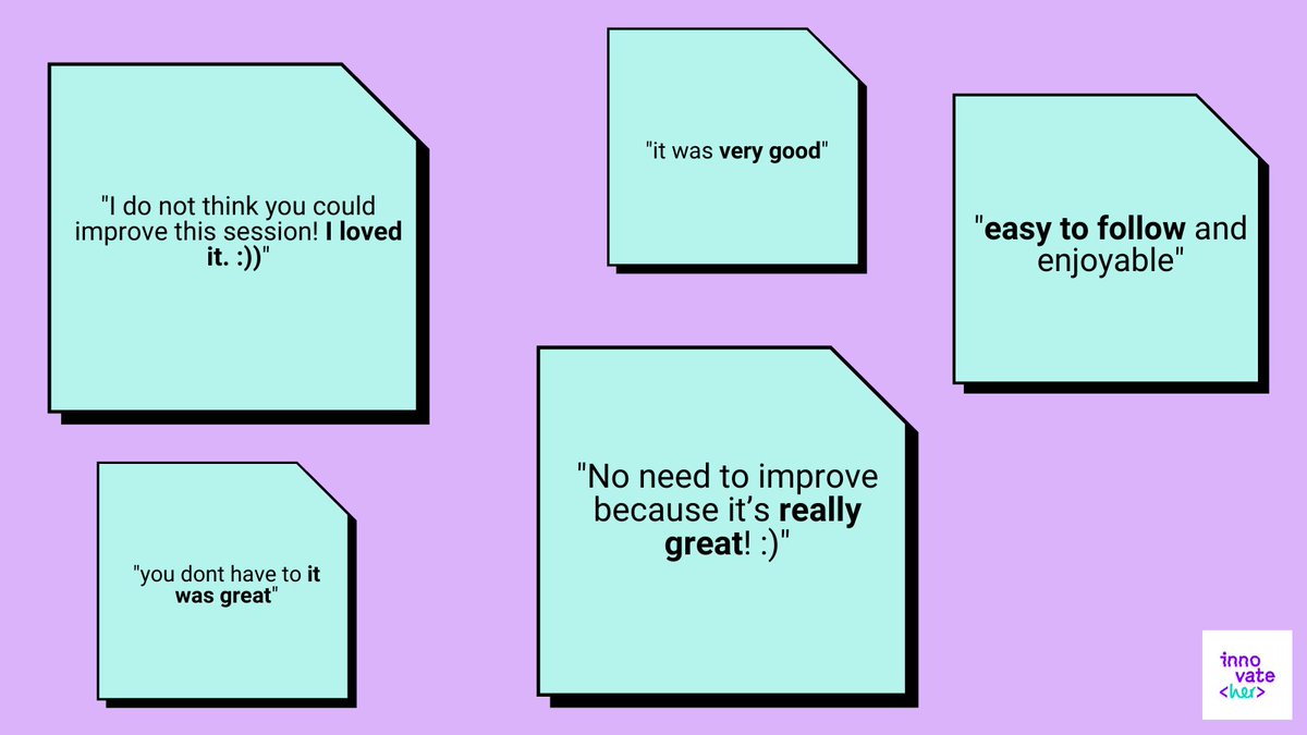 innovateheruk's tweet image. So far, 8 teens have given us feedback on our platform. When asked what could be improved, these are some of the responses we got. 

We are SO proud of this positive feedback. It&apos;s only up from here 🙌

See it for yourself!👉 online.innovateher.co.uk

#CommunityLearningSeries