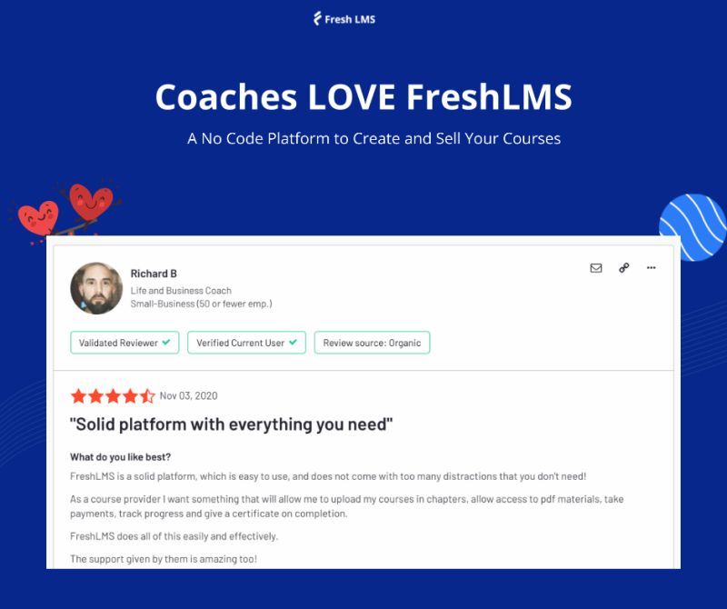 FreshLearnHQ's tweet image. 💖 Coaches Love FreshLMS!
See what Coaches are Saying about FreshLMS

#coachesofinstagram #smallbusinessowner #creators #onlinecourses #coursecreators #freshlms #testimonials #lms #elearning