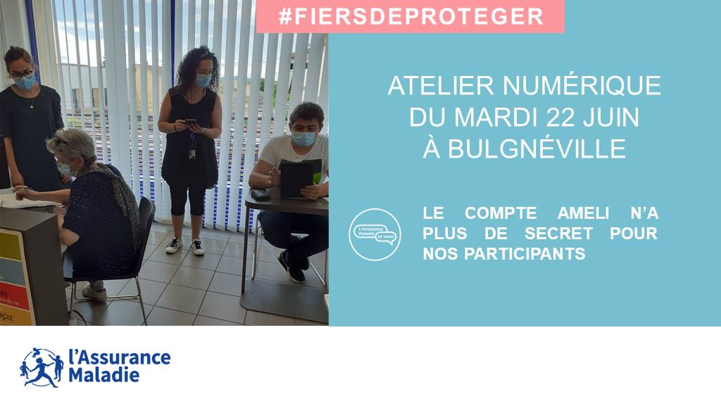 Le compte ameli n'a plus de secret pour nos participants à l'atelier numérique du 22 juin à Bulgnéville organisé par la CPAM des Vosges. Des assurés ont ainsi pu se familiariser avec ameli.fr pour faciliter leurs démarches.
Un grand merci pour leur participation.