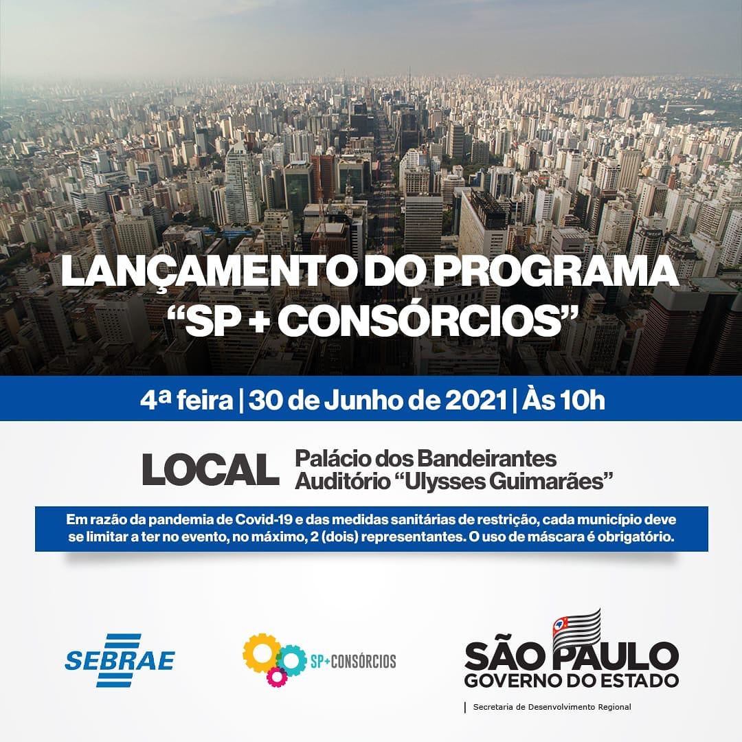 RafaelGoffi's tweet photo. Lançamento do Programa SP+CONSÓRCIOS!
1º Programa do Governo de SP voltado aos Consórcios Públicos Municipais
Um pacote de benefícios para o desenvolvimento regional em parceria com  o Sebrae e as secretarias estaduais!
Parabéns Governador @jdoriajr e @marcovinholi
#govsp #sdr https://t.co/vSMWMnPmL1