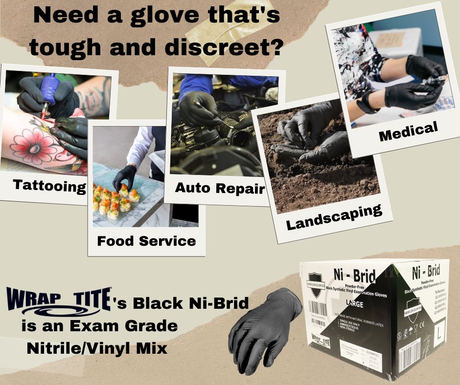 Wrap Tite's Black Ni-Brid Hybrid Gloves hold strong during demanding manual jobs, while hiding dirt, blood, and grease.
#gloves