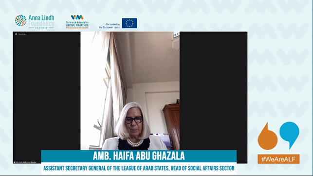 <a href="/DrAbuGhazaleh/">Haifa abu ghazaleh</a>, League of Arab States
Starts today's public dialogue by highlighting the importance of the intercultural dialogue across the Mediterranean in this international framework. 

🔴 fb.watch/6qSGoYYHcr/