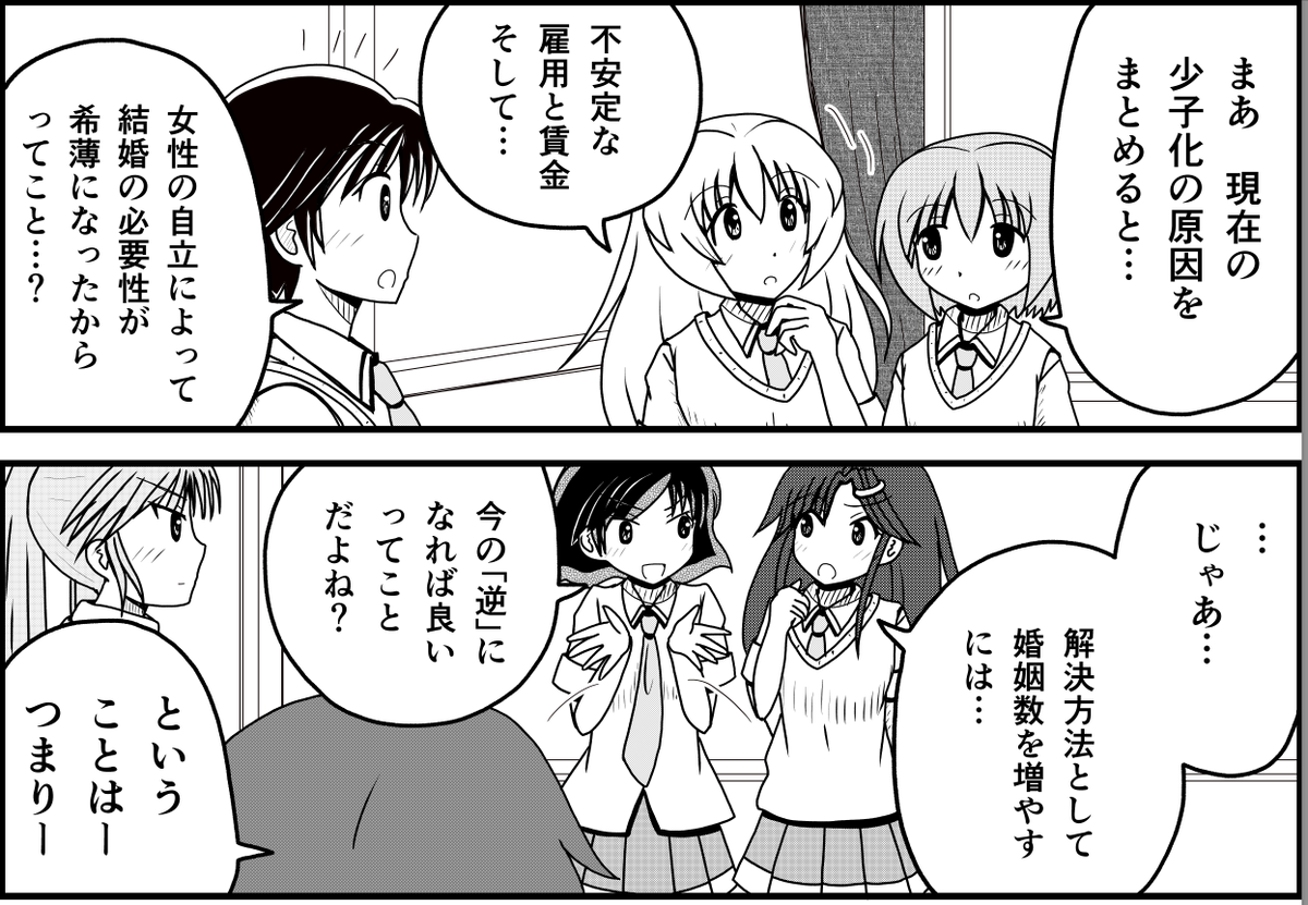 身もフタもない、少子化の原因と対策。 