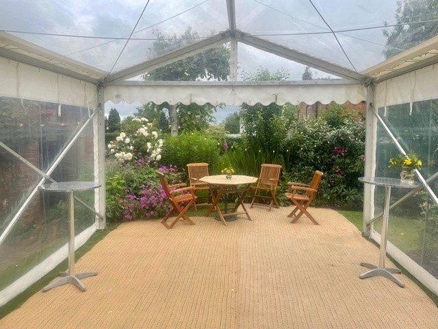 When you can't be too sure what the English weather will bring, create a space that will keep everyone dry