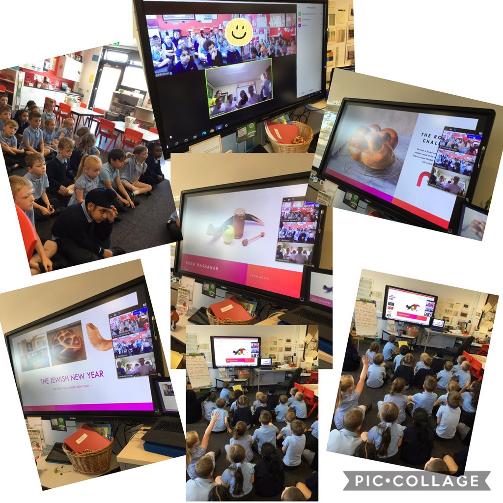 ✡️ 🍎 🍯 Amazing zoom call this morning with North Cheshire Jewish Primary school. They shared a presentation with us all about the Jewish New Year, Rosh Hashanah. We had lots of our questions answered and enjoyed a song together🍯🍎✡️ <a href="/ncjps/">ncjps</a> <a href="/Inspire_Ashton/">Inspire Academy</a> @Mrs_NicksonYR1