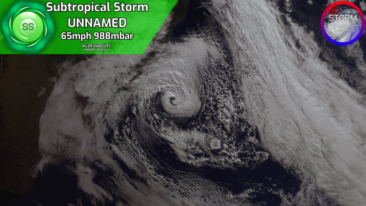 ForceTracking's tweet image. Storm Force has designated an unnamed subtropical #Cyclone in the South #Atlantic. The storm is expected to remain away from land and it could even strengthen further.