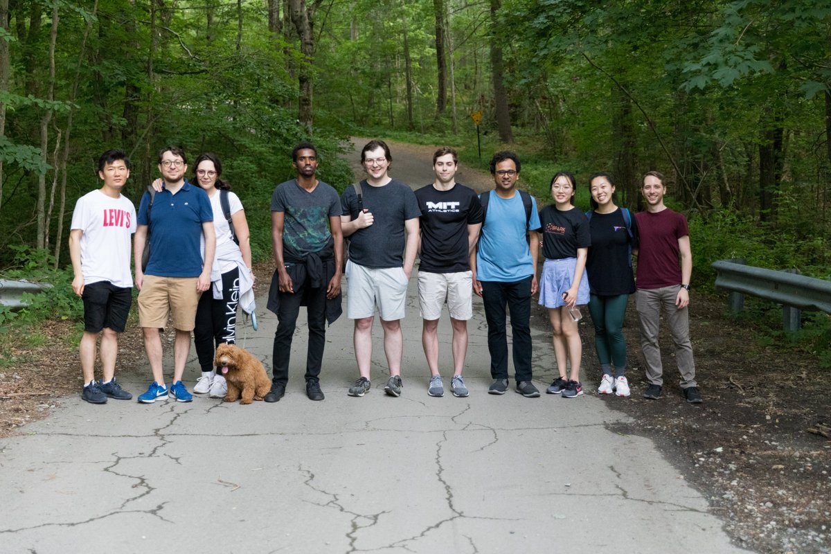 lucacarlone1's tweet image. It was great to catch up and go for a hike with the cool people in the #mitsparklab after &amp;gt;1year of zoom meetings! with our new temporary mascot, Teddy! 
@hankyang94 @TalakRajat @jingnanshi