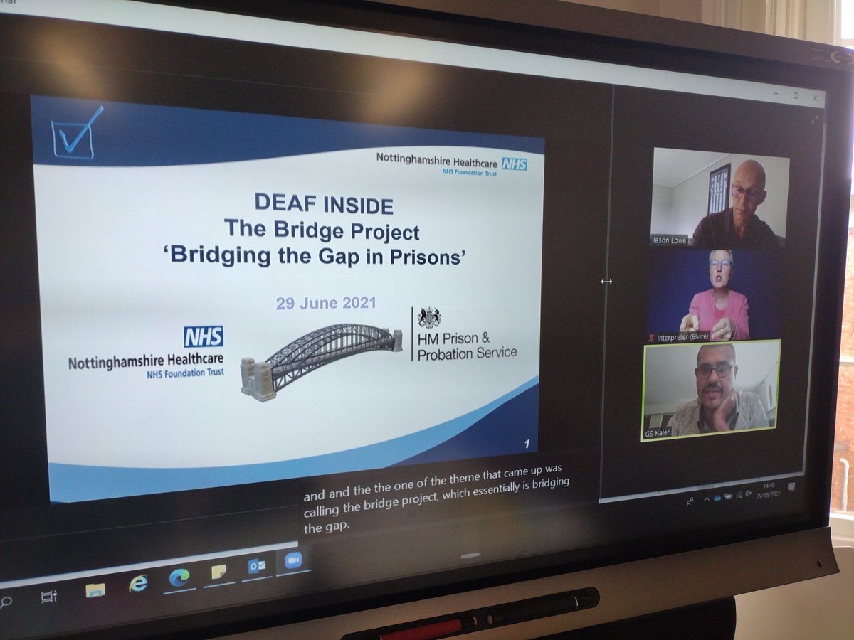 Last presentation of the day Jason Lowe and Dr Kaler Gurpreet on Deaf Inside about the deaf prison inreach project #diversitydeafpeople