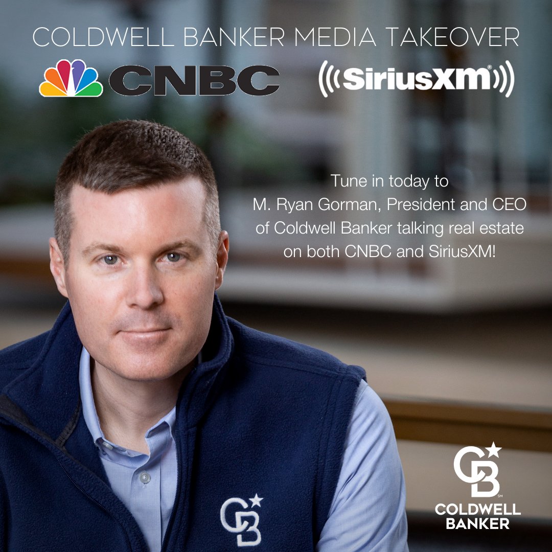 coldwellbanker's tweet photo. .@MRyanGorman, President &amp; CEO of Coldwell Banker will be appearing on not 1, but 2 national networks today! Don’t miss him on @CNBC with @CNBCTheExchange at 1:15 pm ET PLUS @siriusxm’s @WhartonBizDaily starting at 10 am ET. #LeaveYourMark https://t.co/sNqQ4yusWI