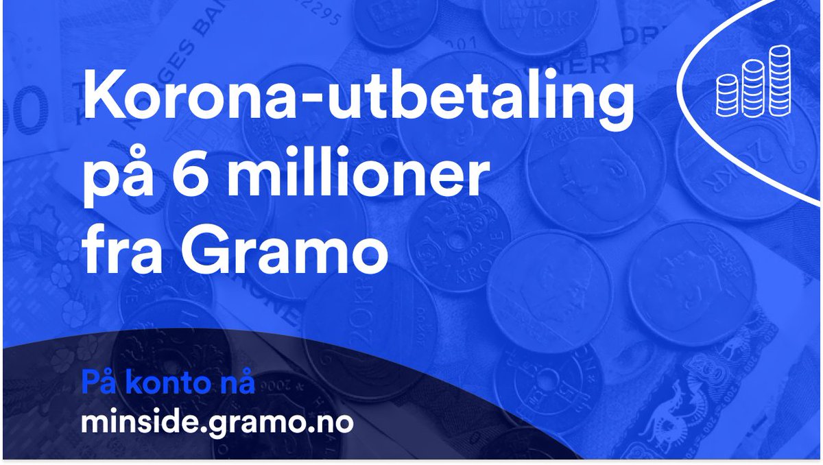 Gramo (@gramonorge) on Twitter photo Vi har utbetalt 6 millioner kroner i kompensasjon fra Kulturdepartementet.
Pengene er utbetalt til utøvere og plateselskap/mastereiere som bor og har sitt virke i Norge, og som fikk Gramo-penger for radiospilling i 2020. Vi har utbetalt 6 millioner kroner i kompensasjon fra Kulturdepartementet.
Pengene er utbetalt til utøvere og plateselskap/mastereiere som bor og har sitt virke i Norge, og som fikk Gramo-penger for radiospilling i 2020.