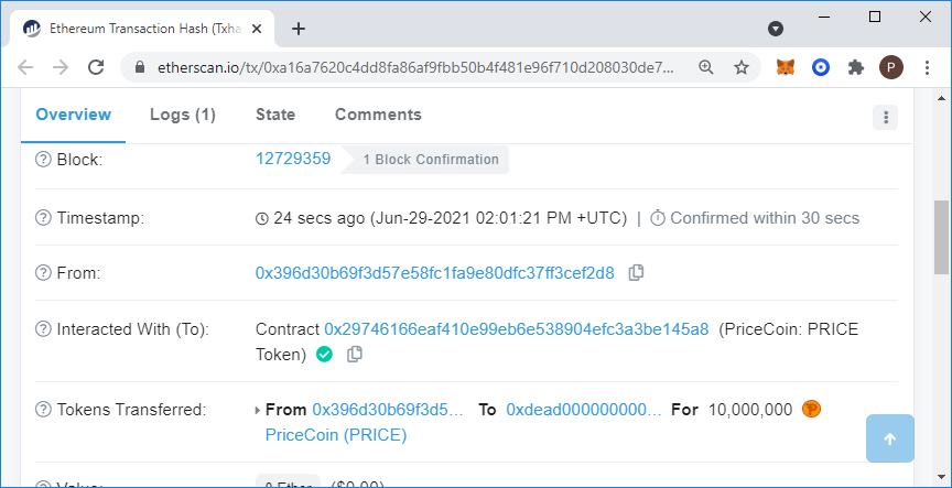 pricecoin1's tweet photo. Wow, the PriceBot really did it, he just burned 1% of the total supply! Are you crazy Pricebot?!
https://t.co/fXzb9bmzip
#PriceCoin #PriceArmy #PriceBot #Crypto #BURN https://t.co/kQz7sgEPZY