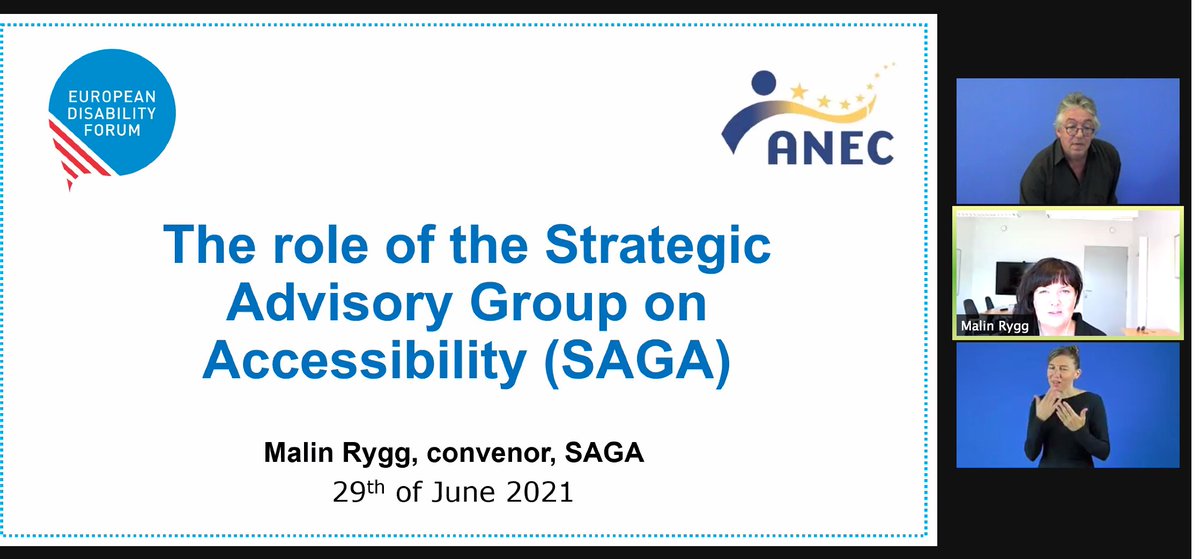 Malin Rygg convenor of the Strategic Advisory Group on Accessibility (SAGA) explains how this advisory and coordinating body to <a href="/Standards4EU/">CEN and CENELEC</a> promotes the view of #accessibility into the main­stream stan­dard­i­s­a­tion ini­tia­tives.