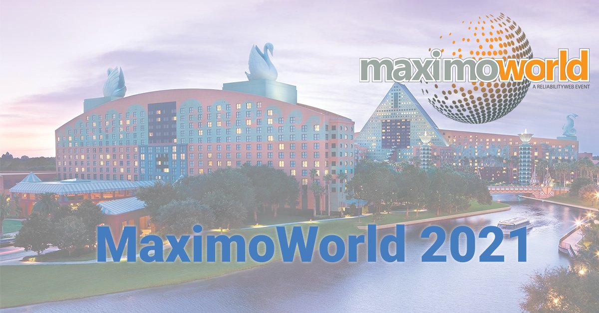 We are excited to SEE YOU AGAIN at MaximoWorld 2021 in Orlando, Florida for a safe and informative week of networking, learning, and asset management skill and technique sharing.

bit.ly/3frSFHC