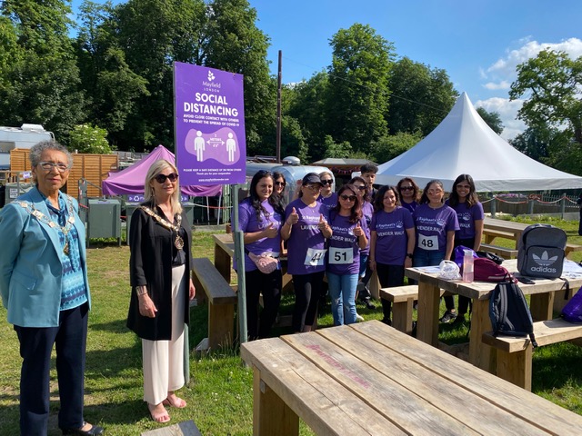 Madam Mayor and Madam Deputy Mayor attended the Lavender Memory Walk in Mayfield Lavender Fields to thank all the walkers for supporting St Raphaels
