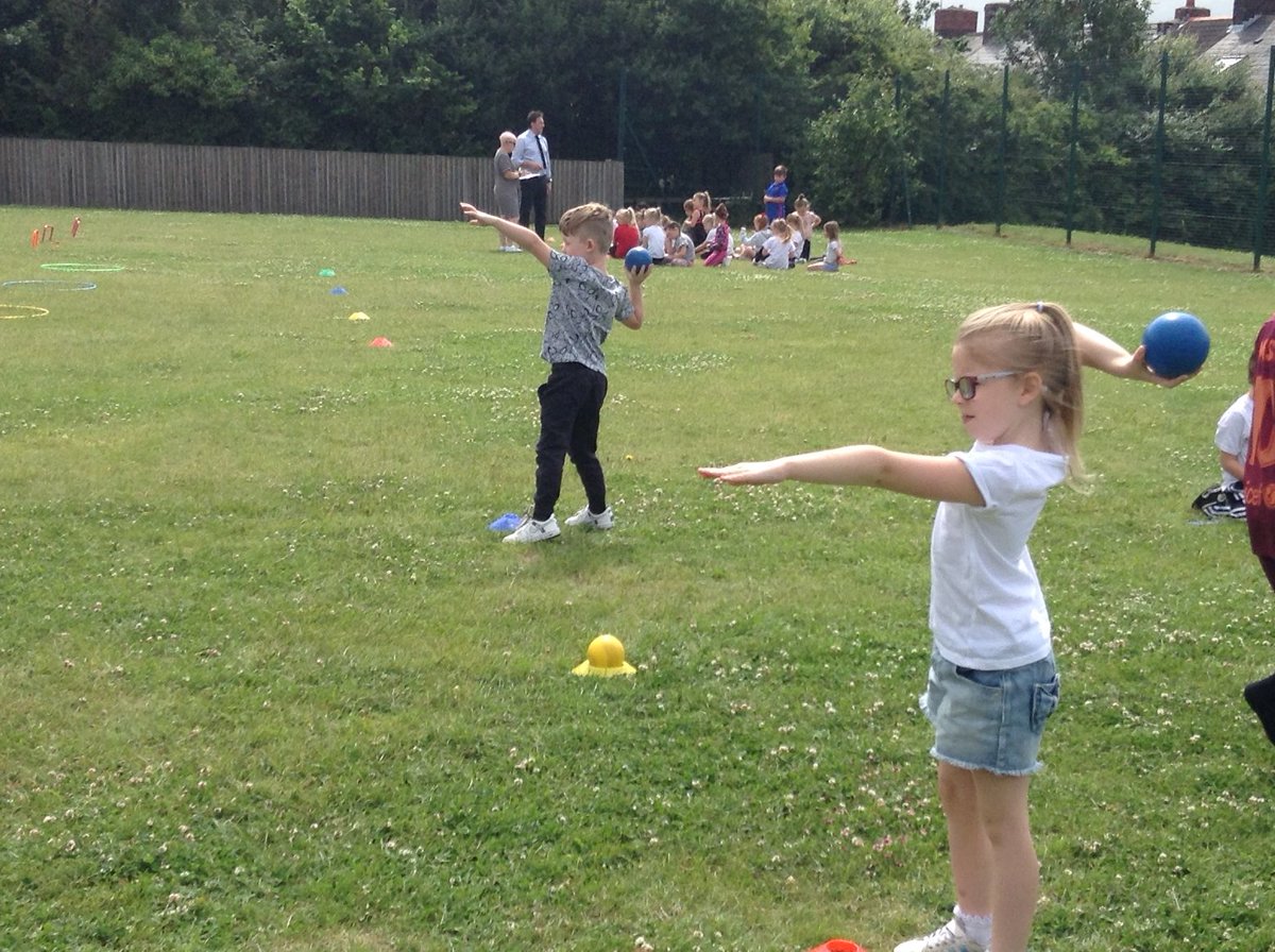 Throwing our shot put!