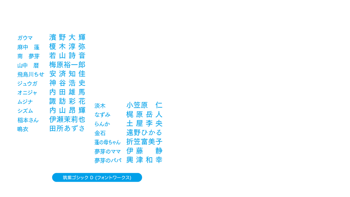 アニメのフォント Ssss Dynazenon Op Edクレジットのフォント 筑紫ゴシック D T Co Ophnk3azvw Ssss Dynazenon 筑紫ゴシック アニメのフォント