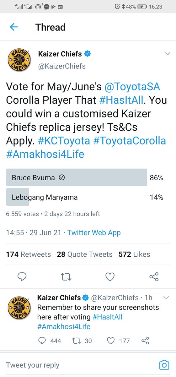Refilwe0234's tweet photo. @KaizerChiefs @ToyotaSA #HasItAll https://t.co/8Qj8MVKRDg