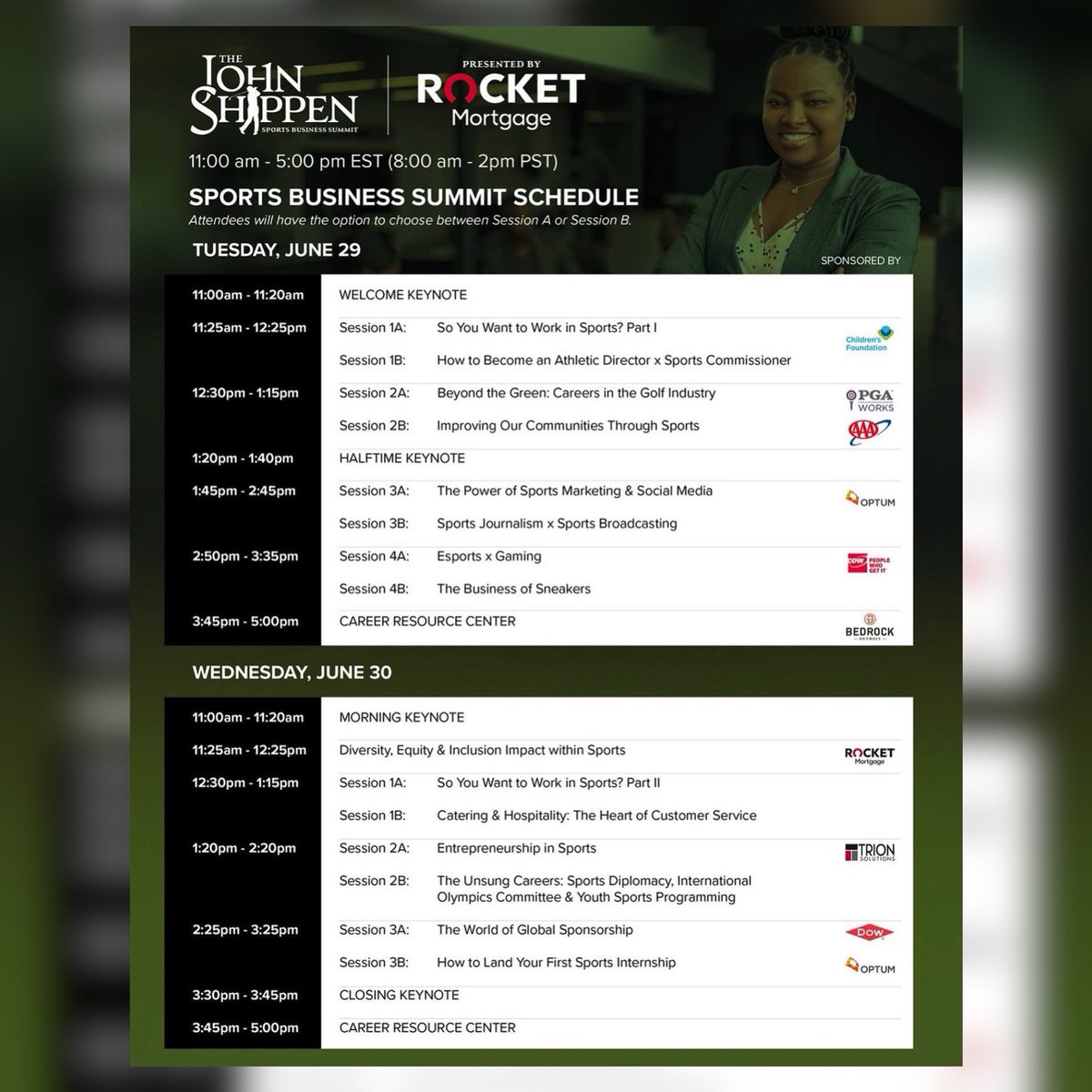 TheJShippen's tweet photo. #THEJOHNSHIPPEN #SportsBusinessSummit Keynote Speakers & Schedule.
Registration at https://t.co/daPEhuIab3
#TJS2021 #ForeTheCulture #JohnShippen https://t.co/D7c4aYQXw1