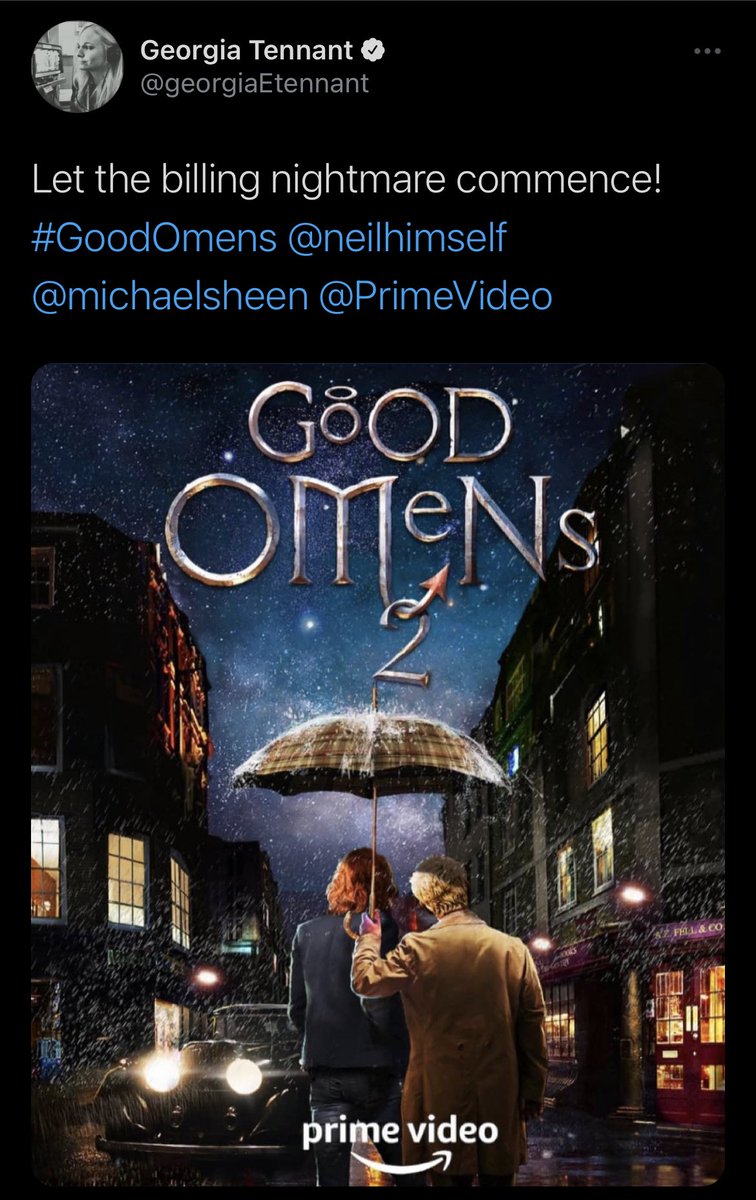 Let the billing nightmare commence! #goodomens @neilhimself @michaelsheen @primevideo