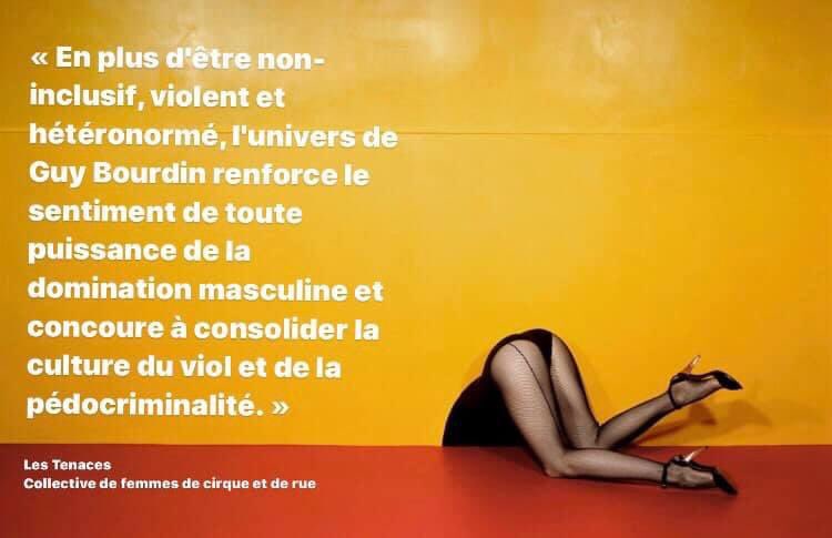 LesCirque's tweet image. ✊🏼✊🏽✊🏿 #LesTenaces - Collective de femmes de rue et cirques invitent à protester contre le maintien de l'exposition de #GuyBourdin le 30 juin à 12h30 devant le musée de l’affiche, initié par @mouvementHF #Occitanie 
Venez nombreux-ses 🤸🏻‍♂️!