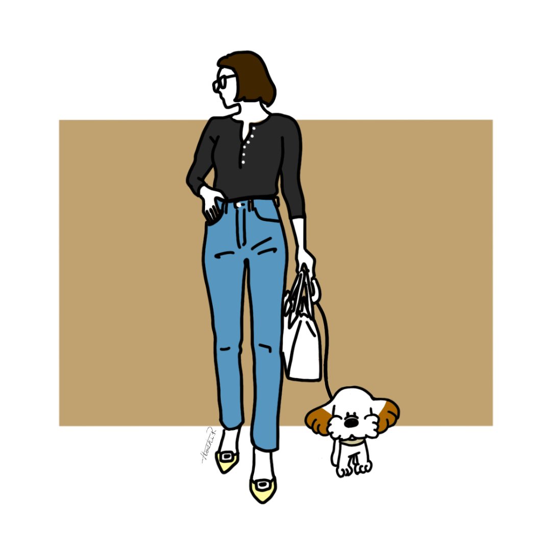 星野りく イラストレーター オシャレ女子とお散歩する犬 りくまる イラスト イラスト好きな人と繋がりたい 犬好きさんと繋がりたい T Co Qqqhdxfesc Twitter