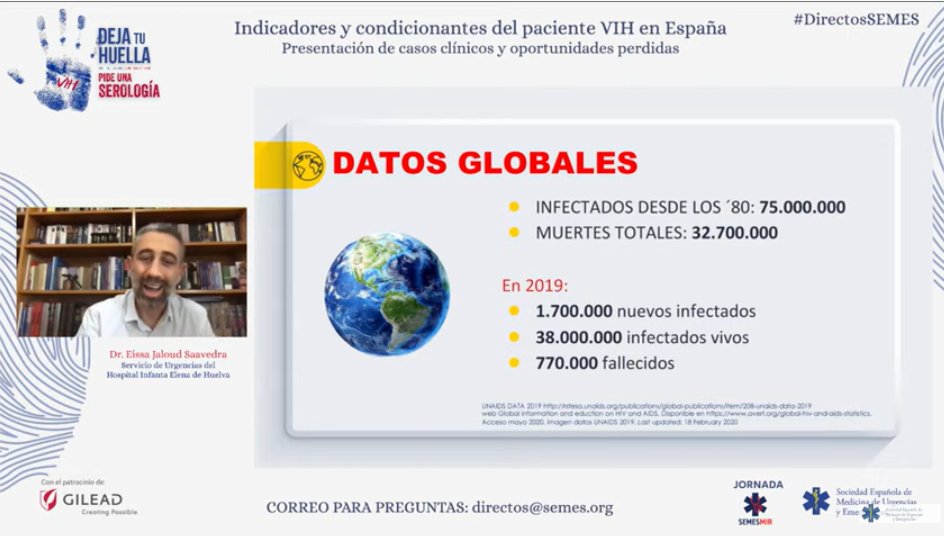 Se calcula que un 18% de las personas que tienen #VIH en España desconoce que están infectadas, ha informado el Dr. Eissa Jaloud durante la jornada #DejatuHuella de #DirectosSEMES