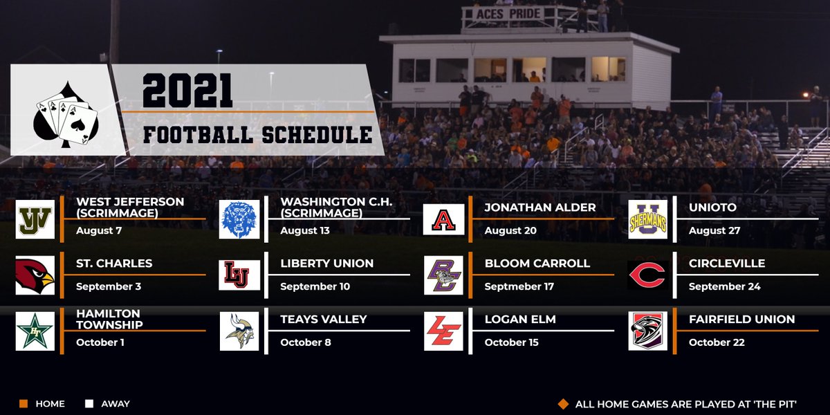 2021 Amanda-Clearcreek Varsity Football Schedule. 

Go Aces!