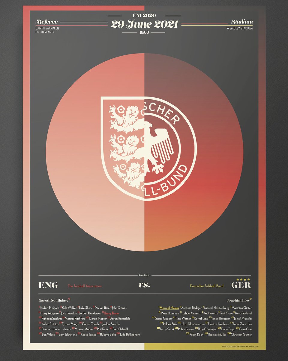 Das #poster zum Klassiker #engger
Alle Poster gibts auf:
Instagram.com/ultrabolddesign

#DFBTeam #EM2020 #EM2021 #EURO2020 #Klassiker #DieMannschaft