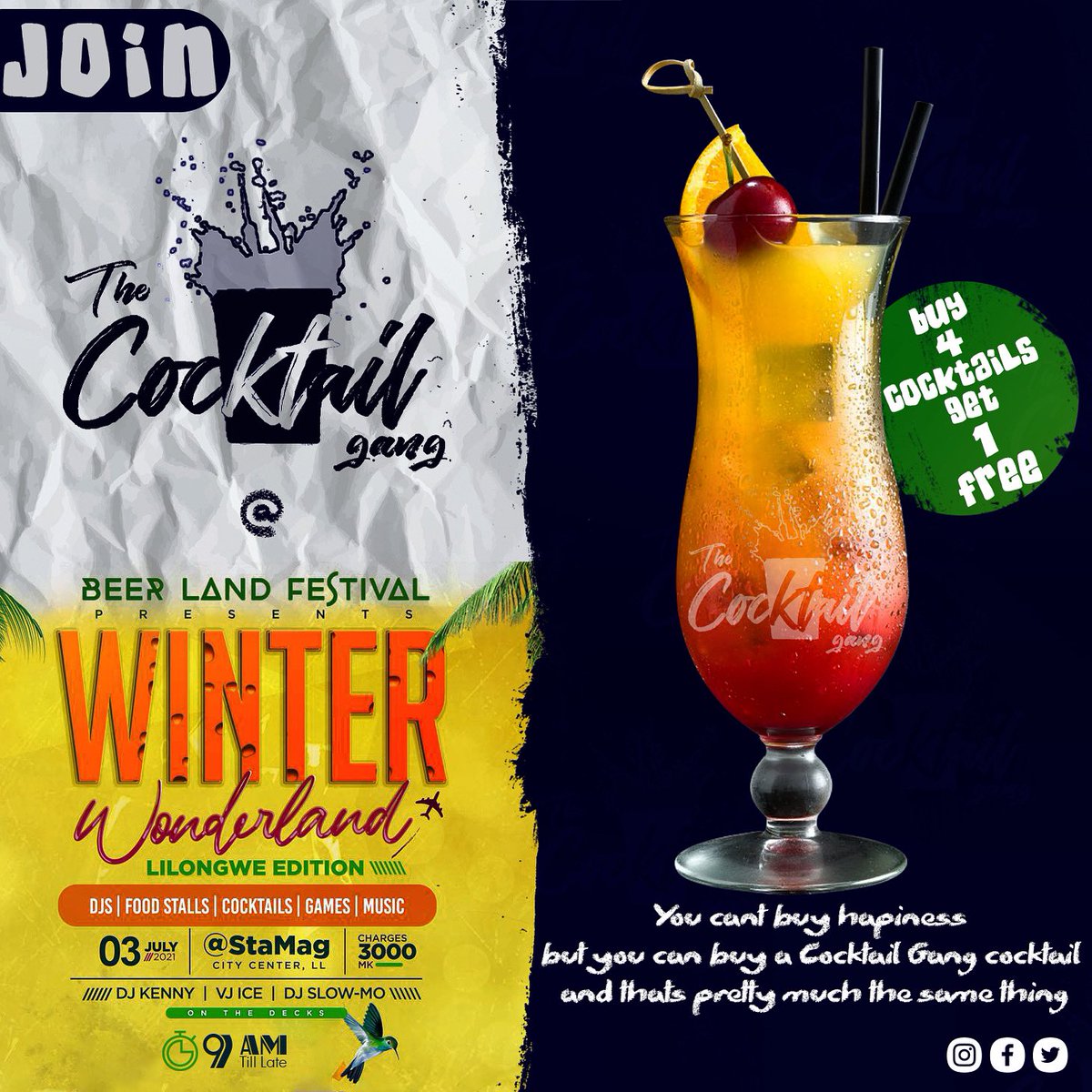 CGang265's tweet photo. Hello Gang ππΎCome through to Winter Wonderland this weekend and get yourself the best cocktails in the land. A special treat for our loyal customers, buy 4 cocktails and #GetOneFree
Come through for a cocktail filled day and a good time π₯π₯ https://t.co/vCw5MZV56Q