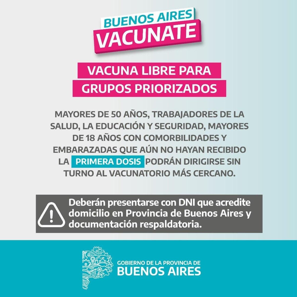 📢💉ATENCIÓN!! 
La vacunación libre (sin turno) ya alcanza a docentes y no docentes universitarios que no hayan recibido su primera dosis. 
Debe concurrirse a los vacunatorios con algún tipo de certificado. Sirve llevar el recibo de sueldo de la UNS digital o en papel.