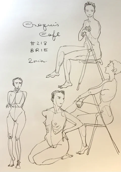 #croquiscafe 
218 Brie 
なんか今日は時間が短く感じられたぞ!気圧のせいかな。 